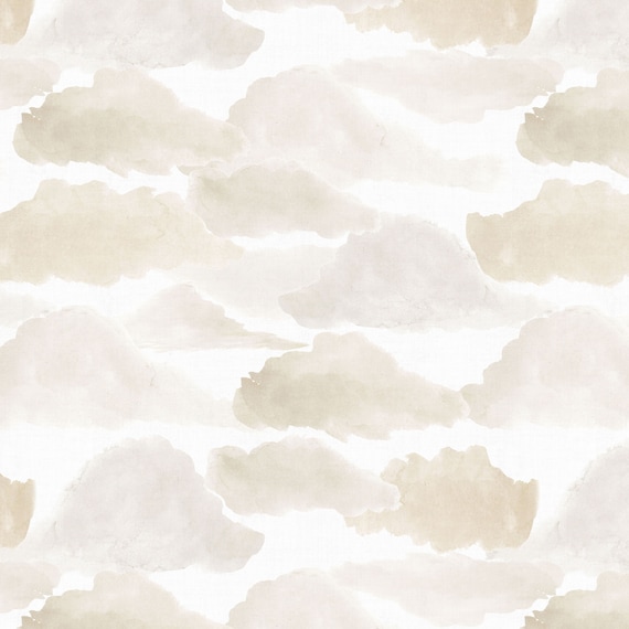 Vintage Cloud Fabric by the Yard. Quilting Cotton Poplin Organic