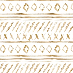 Gold Mudcloth Fabric by the Yard. Quilting Cotton, Poplin, Minky, Home Decor, Upholstery Fabric. Watercolor African Mud Cloth, Geometric