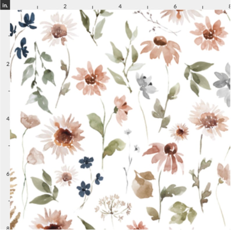 Boho Sunflower Fabric Quilting Cotton Poplin Knit Jersey Etsy