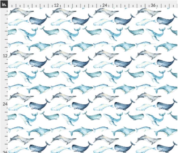 Fabric coupon 50x70 cm whales