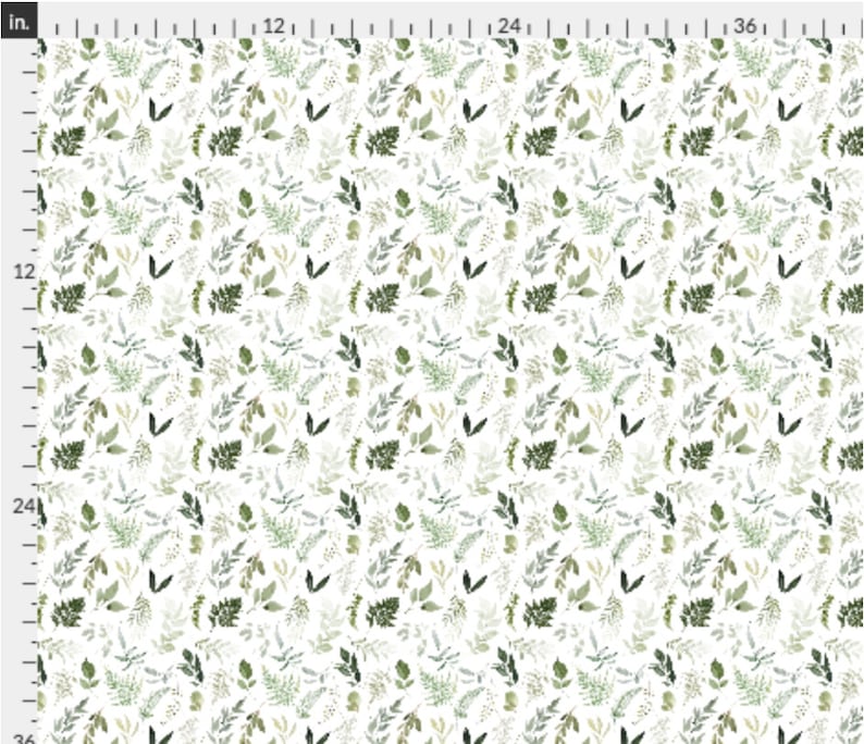 Woodland Leaves Fabric in Quilting Cotton Poplin Organic Etsy