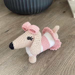 Dachshund, Sausage Dog, Weiner Dog, Doxie, Amigurimi, Toy, Stuffed Toy, Crochet, Gift Ideas, Dackel, Long Dog