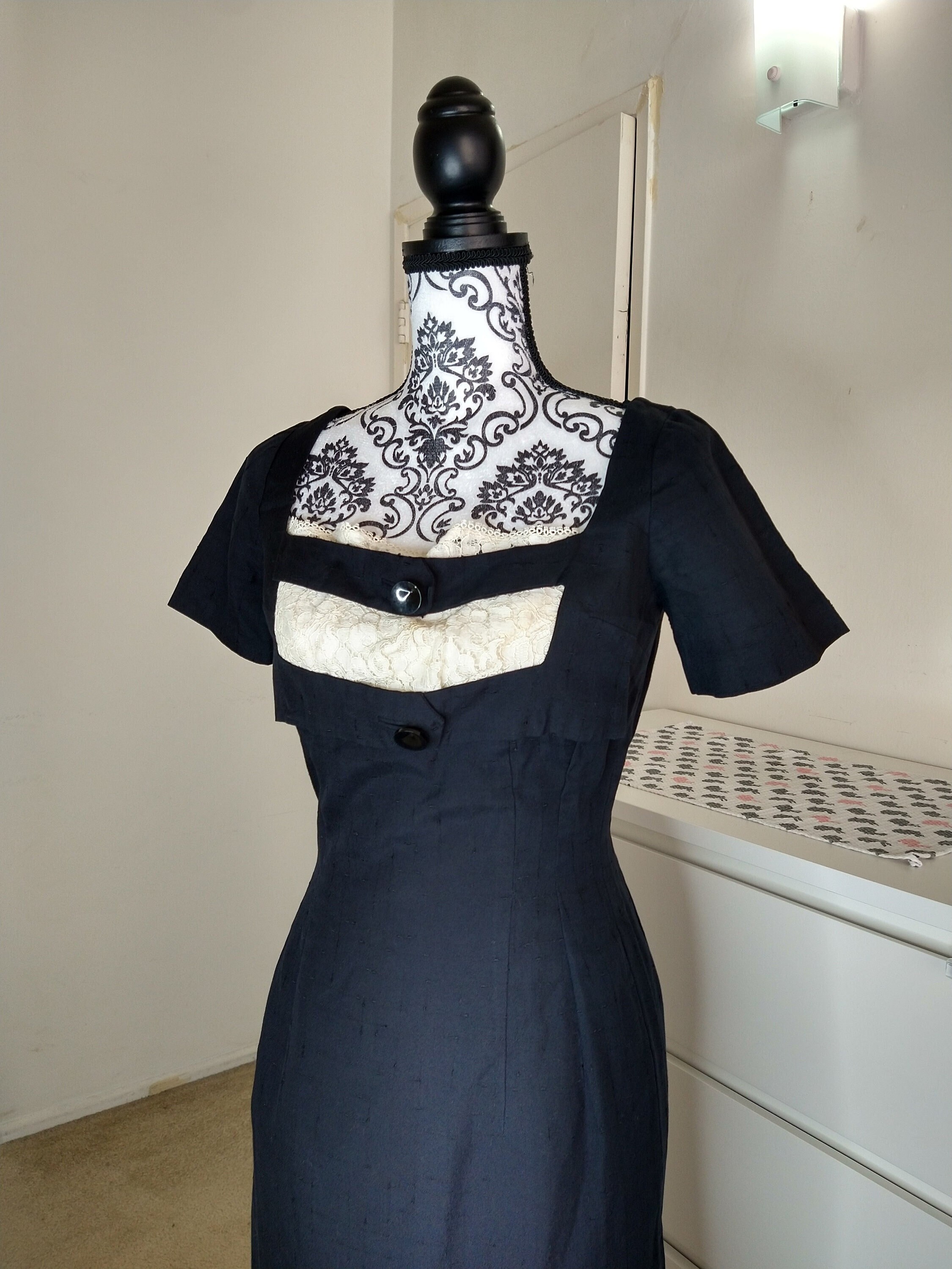 vintage black chanel dress 38