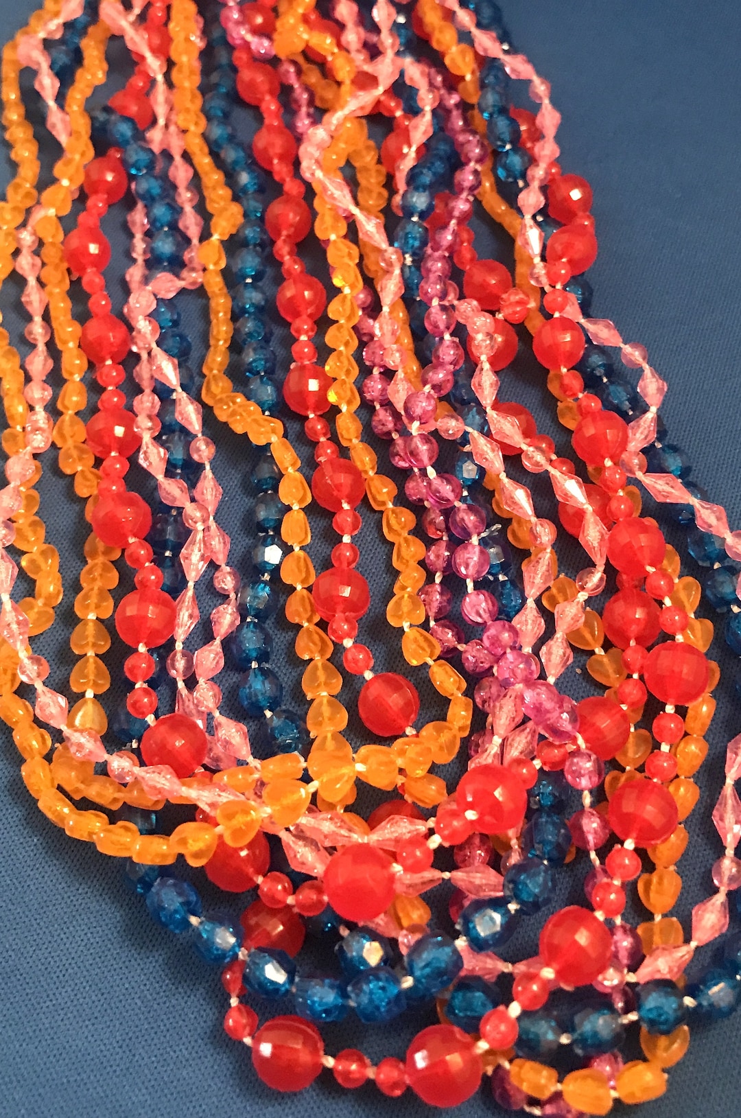 Vintage Lot of 50 Bead Necklaces Jewelry Birthday 21
