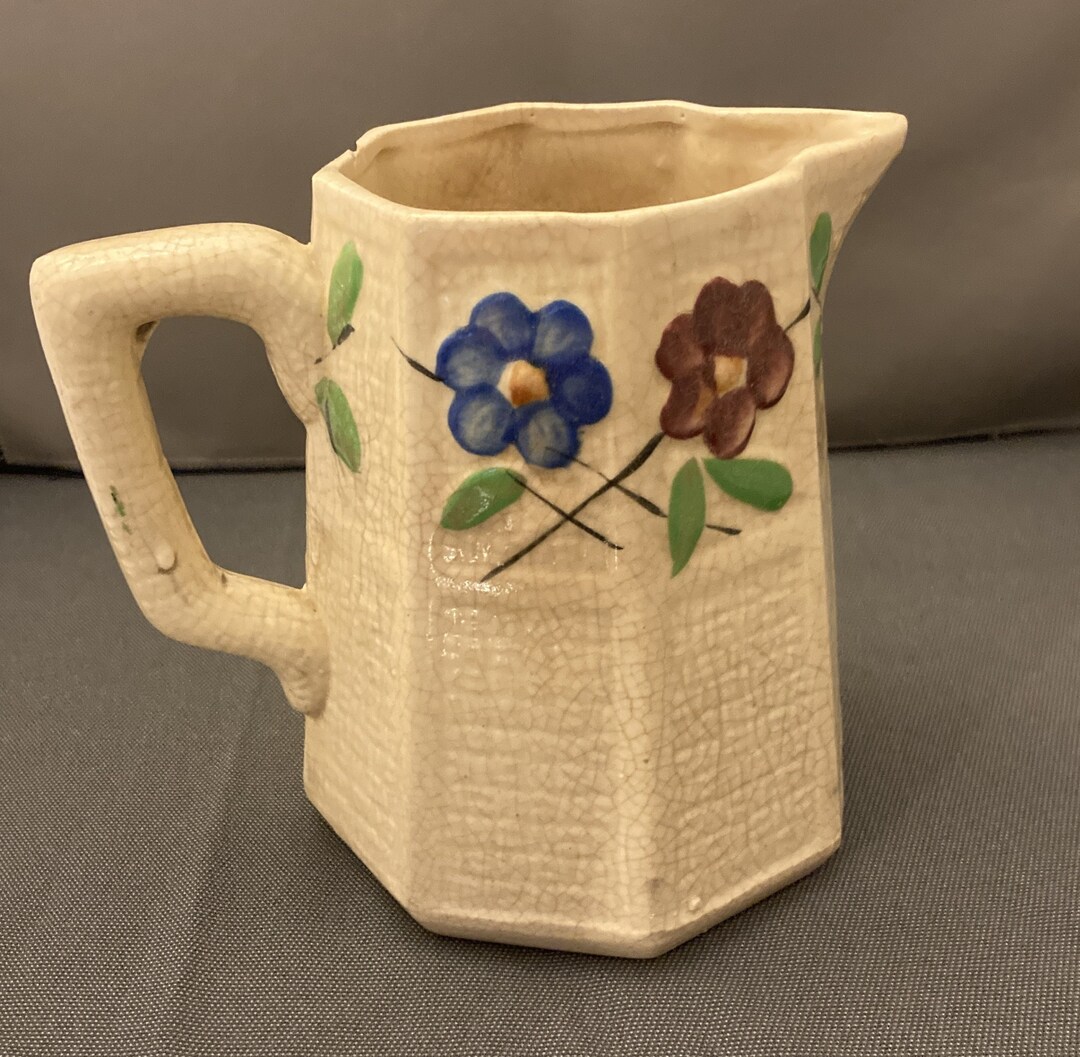 Vintage Antique Ceramic Pitcher Made in Japan Stamped Midcentury Decor