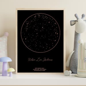 Night sky birth print custom star map constellations print anniversary gift wedding gift birth gift mothers day fathers day couple gift