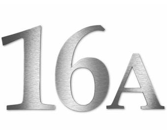 Large Silver Aluminum House Number: 12 inch Modern Floating Address