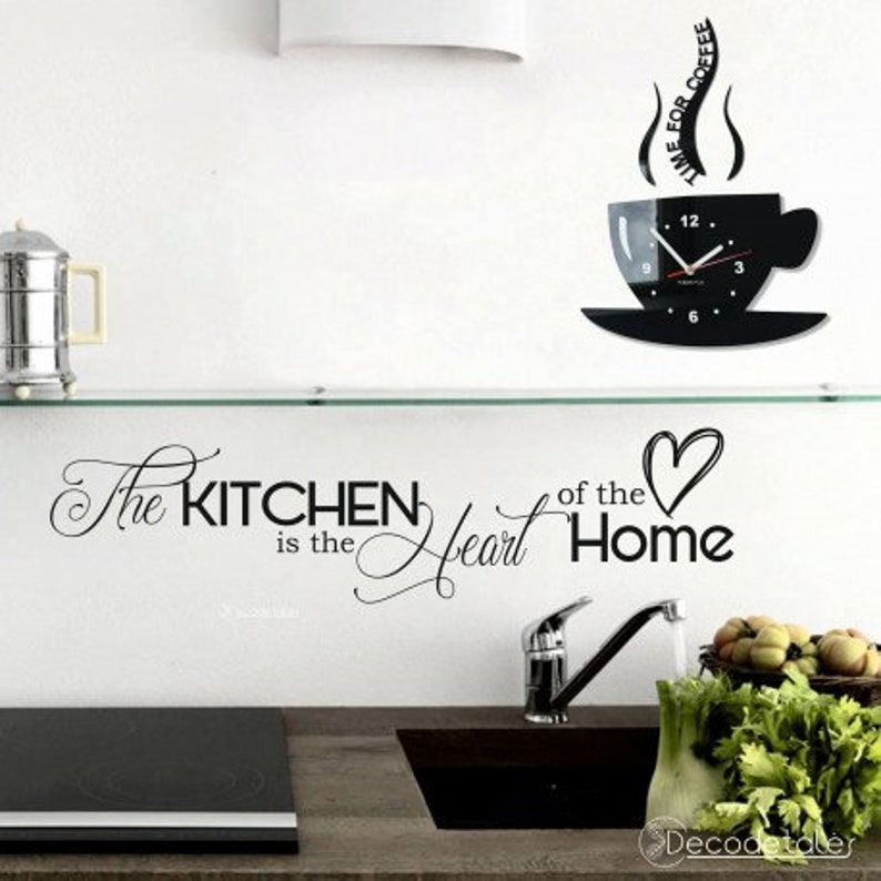 Kitchen quote wall decal kitchen is the heart of the home Etsy