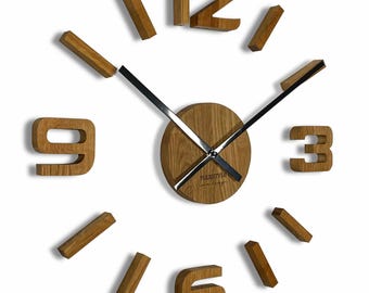 Wall Clock Charm 7 Eco Oak 50-75Cm