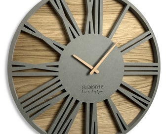 Horloge murale Roman Loft Gris