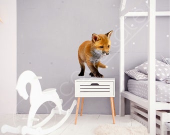 Fox Wall Decal: Realistic Animal Art for Kids Room