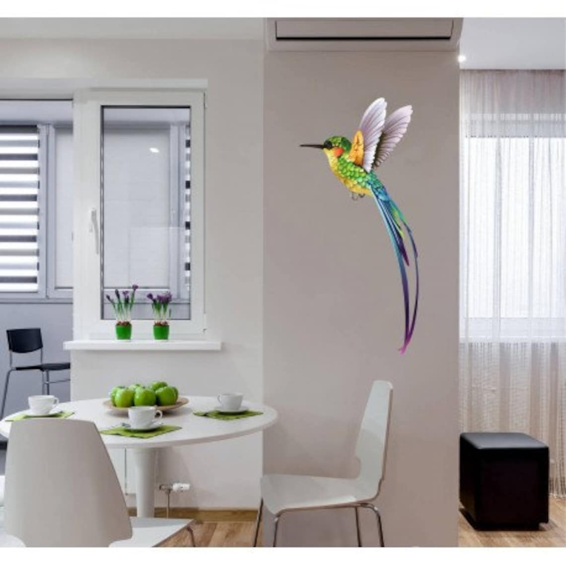 Wall Decor Hummingbird Decal Colourful Bird Wall Art Colibri Wall Decal