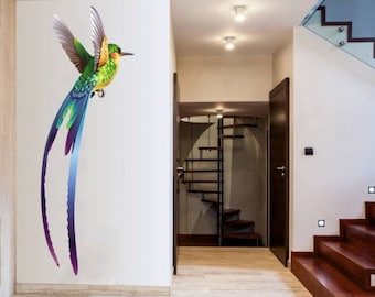 Hummingbird wall decal entryway wall art colibri wall decal hummingbird sticker wall decal kid room bird wall decal tropical bird wall decal