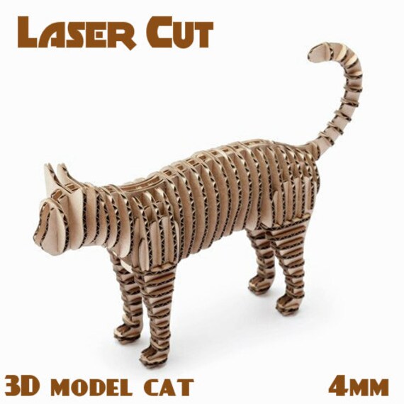 CAT toy decor Cnc laser cutting file template Sliced 3d Etsy CAT toy decor Cnc laser cutting file template Sliced 3d Etsy