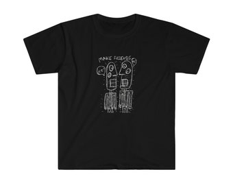 Make Friends (white on black) Softstyle T-Shirt