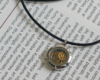 Watch gears necklace Pendant made from parts from real watches