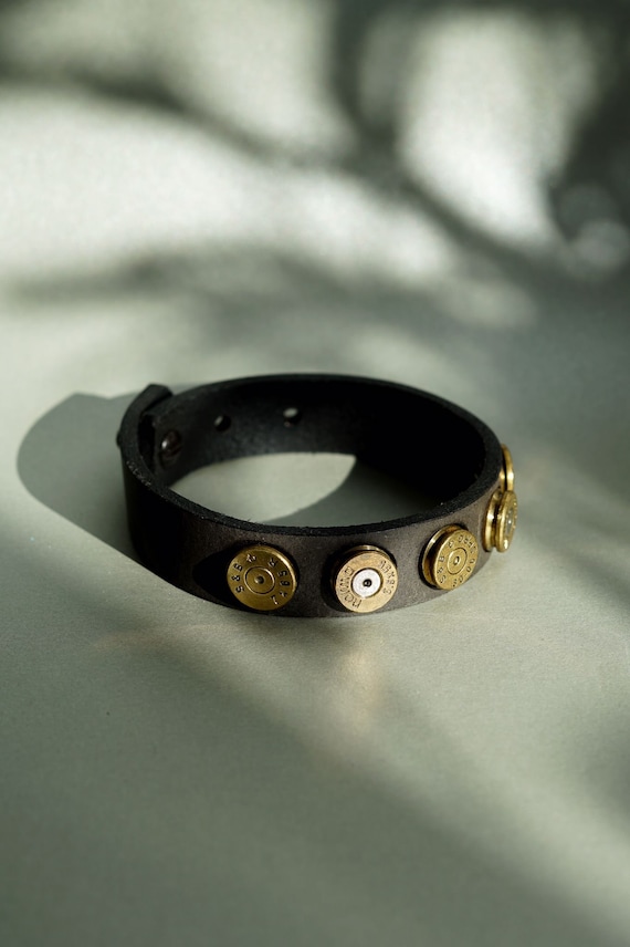 Leather bullet bracelet sale