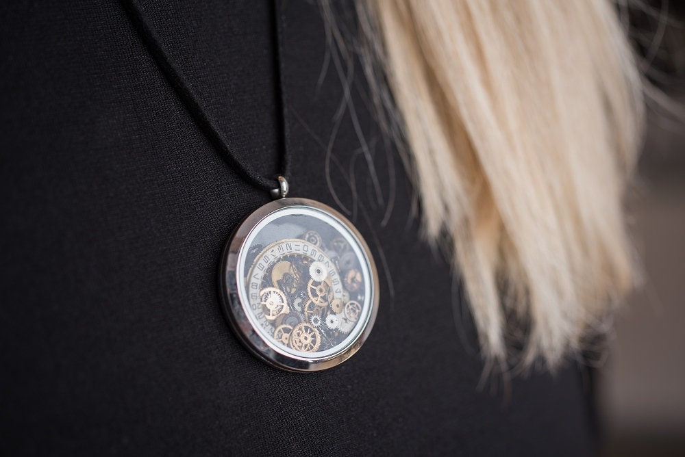 Collana Con Ciondolo Resina Ingranaggi Steampunk - Gioielli - Colla - Foto 13