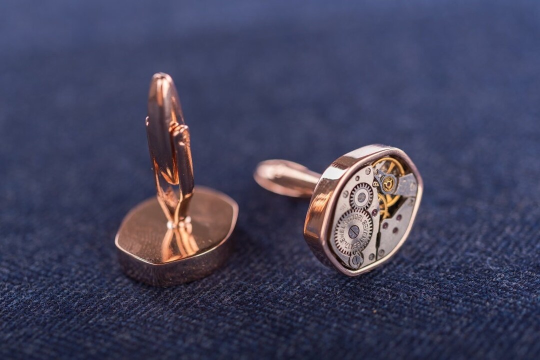 8 Boutons De Manchette Mécaniques - Bronze - Motif Steampunk - Taille 22 Mm - Neuf