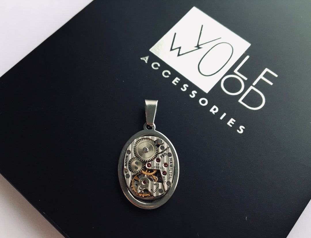 Watch Movements Necklace Pendant in Silver Colour Frame Real Etsy
