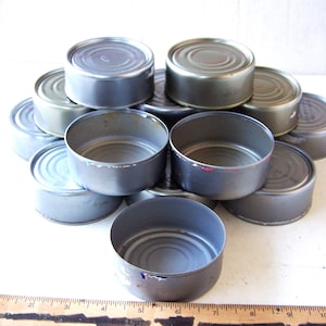 Stahl- oder Blechdosen 15er-Set, leere Thunfischdosen, leere Kerzenhalter, Metallhandwerksversorgung, amerikanisches Produkt, Behälter gleicher Größe