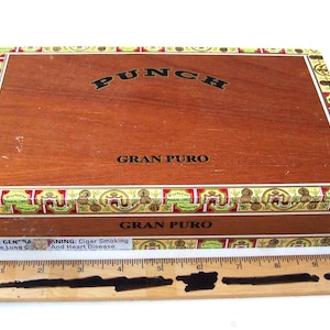 Punch Gran Puro Pico Bonito Empty Wooden Cigar Box, Vintage Cigar Box, Birthday Gift for Men, Bar Decor, Collectors&#39;s Item, American Product