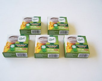 Ball Dosendose Deckel Regular Mouth 5 Boxen von 12 Deckelzahl 60 Deckel Gesamt