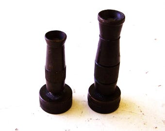 Brass Garden Hose Nozzles Set of Two, Vintage Garden Hose Nozzles, Garden Decor, American Seller, Vintage Brass Nozzle