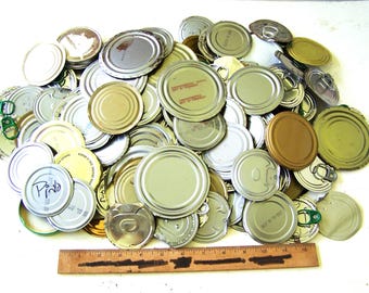 Round Metal Food Can Lids Lot of 150 Slightly Rusty, Metal Art/Craft Supply, American Seller, Upcycled Food Can Lids, Tin Food Can Lids