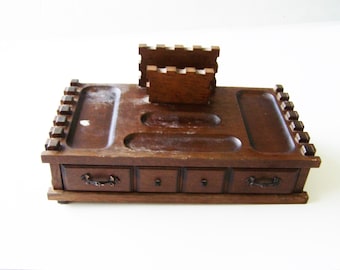 Vintage smyckeskrin i trä tillverkad i Japan, mors dag-present, födelsedagspresent, smyckesförvaring, renoveringsprojekt, lätt smyckeskrin