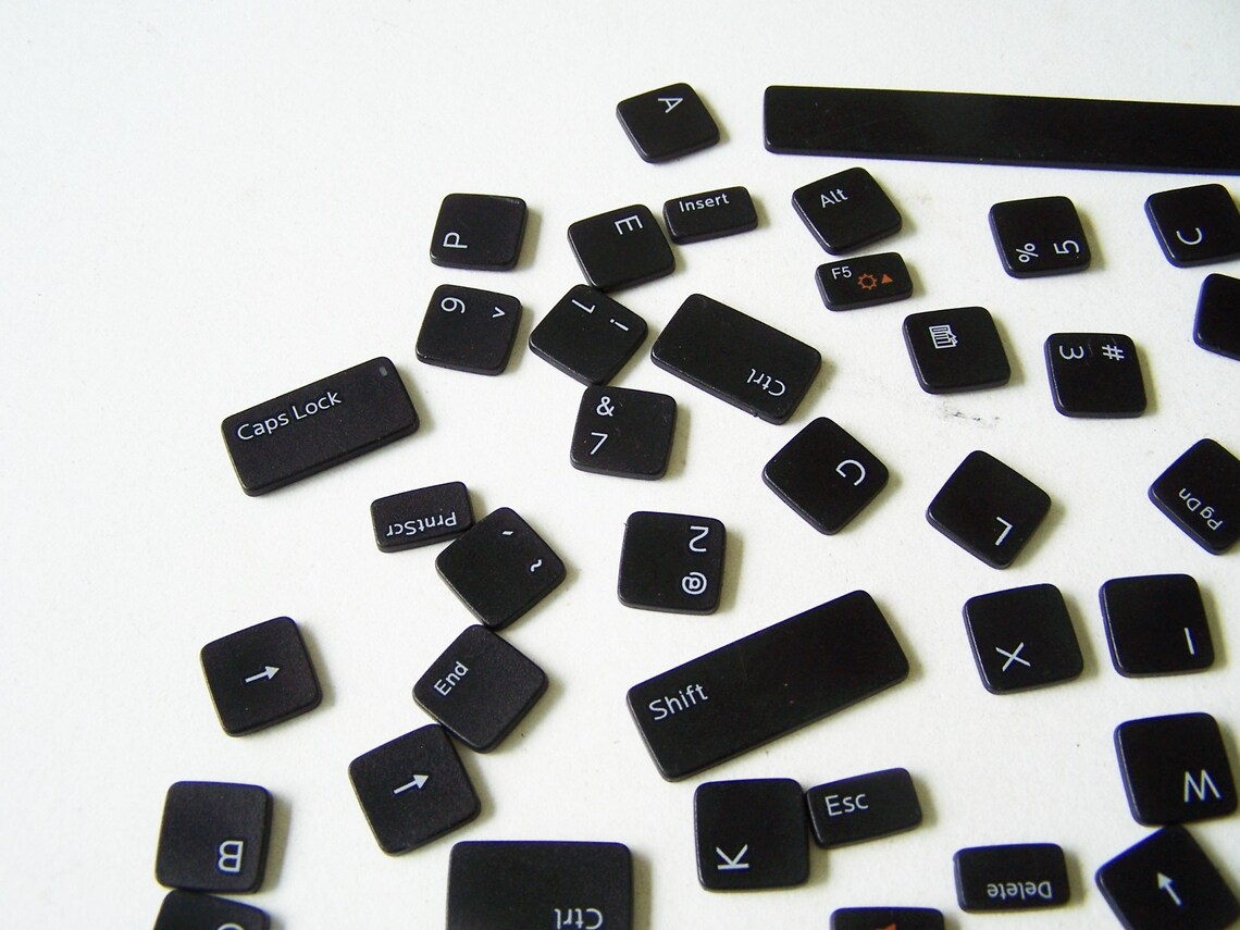 Laptop Keyboard Keys Black Plastic Keyboard Keys Technical Etsy