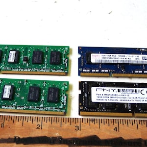 Computer RAM or Memory Sticks Gold Fingered 4 Pieces, Jewelry and Craft Supply, Computer Boards, Laptop RAM Sticks, Circuit Boards