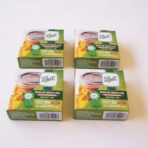 Ball Canning Jar Lids Regular Mouth 4 Boxes of 12 Lid Count 48 Lids Total