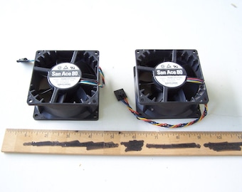 Ventoinhas de resfriamento para computador, 12 VCC 0,58 A, modelo San Ace 80 9G0812P1F081 usado, ventoinhas para gabinete de computador, produto americano, peças de computador recicladas