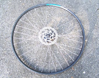 Bicycle Wheel 26 Inch Used, Wall Art Supply, Metal Sculpture Parts, Recycled Bike Parts, Craft Supply, American Seller