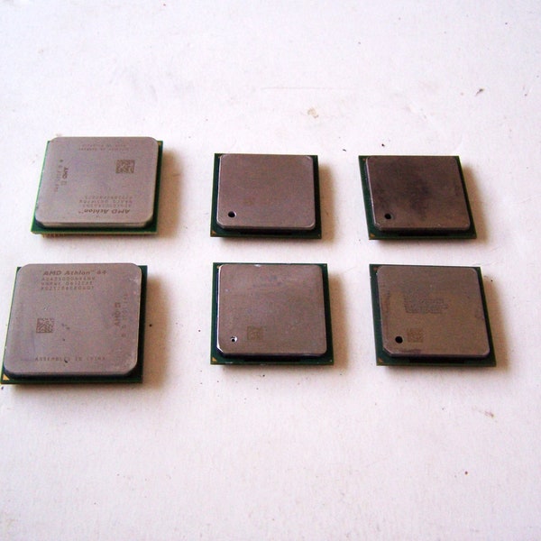 Recycled Computer Chips or CPUs 6 Pieces for Craft and Jewelry Making, Geek Jewelry Parts, Steampunk Supplies, Robot and Sculpture Parts