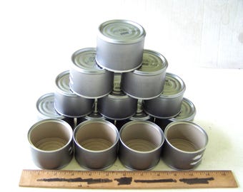 Stahl- oder Blechdosen 9er-Set, leere Suppen- oder Gemüsedosen, leere Kerzenhalter, Metallhandwerksversorgung, Kerzenhalter, amerikanisches Produkt