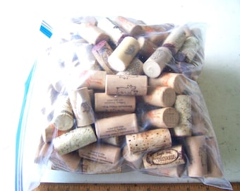 Bag of Used Corks both Synthetic and Natural Cork Over 125 Pieces, American Seller, Art & Craft Supply, Wine Bottle Corks, Recycled Corks