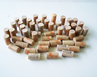 Synthetic Rubber Corks from Wine Bottles Set of 50 Used, Recycled Corks for Art and Craft Supply, Low Cost Corks, Fancy Corks, Kids Crafts