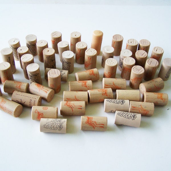 Synthetic Rubber Corks from Wine Bottles Set of 50 Used, Recycled Corks for Art and Craft Supply, Low Cost Corks, Fancy Corks, Kids Crafts