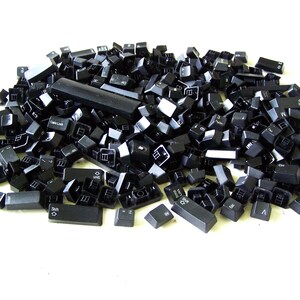 Toetsenbordtoetsen voor de computer, zwarte plastic toetsenbordtoetsen, 3 sets, Amerikaanse verkoper, sieradenbenodigdheden, geek-spullen, Amerikaans product, toetsenbordonderdelen