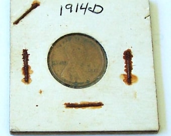 Moneta jednocentowa lub centowa Lincolna D z 1914 r. z oceną doskonałą, znalezisko z majątku, moneta kolekcjonerska, amerykański sprzedawca, prezent urodzinowy, rzadki zabytkowy grosz
