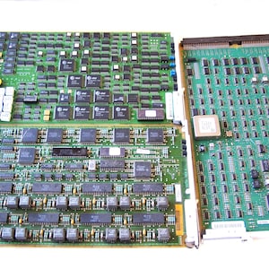 Computerprintplaten Lot van 3, computeronderdelen, geeky stuff, geüpcycleerde benodigdheden, groene printplaat, assemblagelevering, Amerikaans product