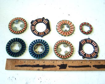 Computer Hard Drive Copper Armatures or Coils Lot of 8 for Jewelry Crafts, American Seller, Recycled Computer Parts, Assemblage Supplies