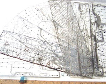 Datortangentbord Mylar med silverspår 10 ark, plastark för tangentbord, kretskortsmönster, amerikansk produkt, nördigt konstmönster