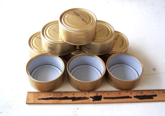 Aluminium- oder Blechdosen 9er-Set, leere Katzenfutterdosen, amerikanisches Produkt, Metallhandwerksversorgung, Kerzenhalter, Behälter gleicher Größe, USA-Produkt