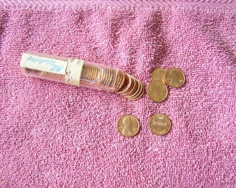 1973 S Lincoln Pennies or Cents, Roll of 50 Uncirculated, Estate Find, Copper Pennies, 1973 Coins, American Seller, Collectible Coins