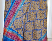 Blue Pure wool, Soft Stole Shawl Wrap Muffler Wrap with Embroidery. Crystals and Tassels