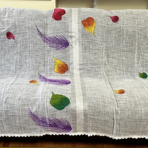 rabattierte Hand bemalt Hand genäht mit Spitze Chuppah Huppah Hochzeit Himmel Betthimmel Tischdecke