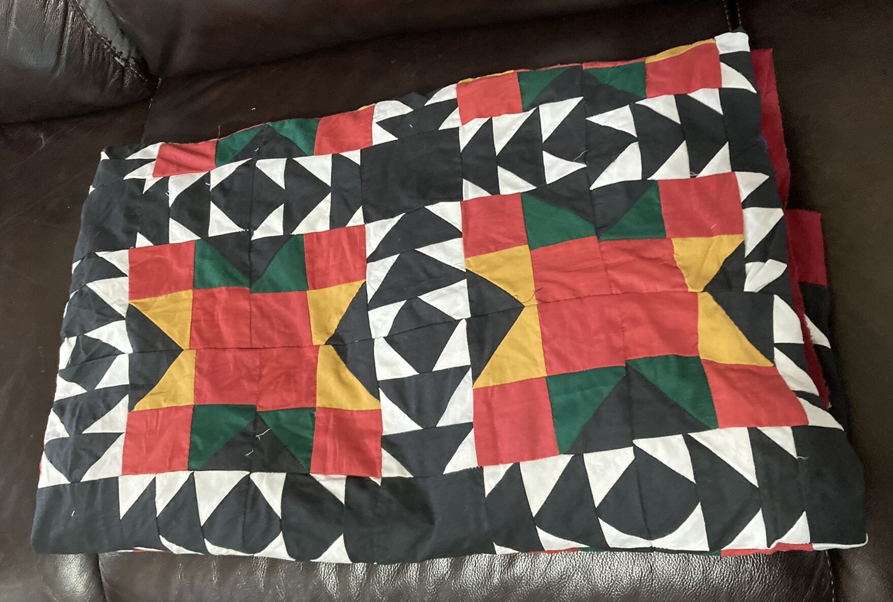 58x94 inches, Patchwork, Quilt Top, Geometric Pattern with